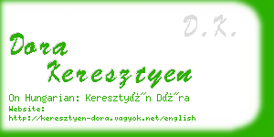dora keresztyen business card